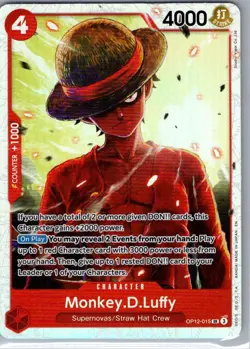 Monkey.D.Luffy OP12-015 SR English Legacy of the Master - One Piece Card - NM - Image 1