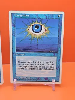 🔵🔵🔵 (2) 1995 Magic The Gathering THOUGHTLACE 4TH EDITION PLAYED 🔵🔵🔵 - Image 3