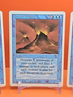 🔵🔵🔵 (4) 1994 MAGIC The Gathering VOLCANIC ERUPTION REVISED 3RD EDITION PLAYED - Image 3