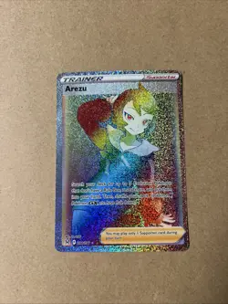 Pokemon TCG Arezu Trainer Full Art Secret Rainbow Rare Card 204/196 Pack Fresh - Image 1