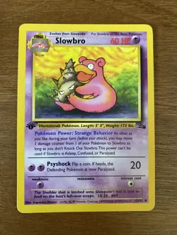 Pokemon TCG Slowbro Fossil 43/62 Regular First 1st Edition Uncommon WOTC - Image 1