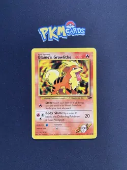 Pokemon TCG Blaine's Growlithe Gym Challenge 62/132 Regular MP. - Image 1