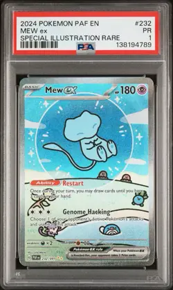 2024 Pokemon PAF en Paldean Fates 232 Mew EX Special Illustration Rare PSA 1 - Image 2