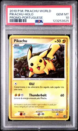 Pikachu Holo Portuguese World Collection Pokemon PSA 10 - Image 1
