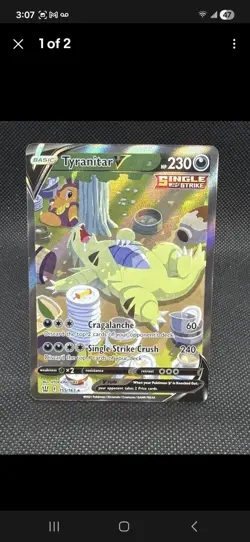 Tyranitar V (Alternate Full Art) 155/163 Swsh05: Battle Styles Holo (NM) Pokemon - Image 1