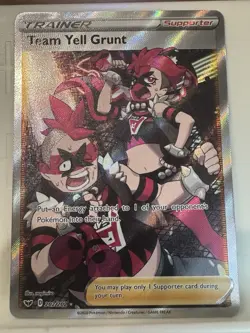 Team Yell Grunt 202/202 Pokemon Sword & Shield Full Art Trainer Near Mint - Image 1