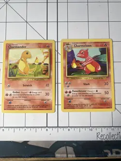 Charmeleon - 1999 Pokemon Base Set - #24/102 and Charmander #46/102 - NM/EX - Image 1