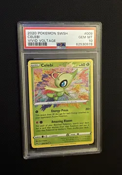 PSA 10 Celebi 009/185 Pokemon Vivid Voltage Amazing Rare Holo Graded Card - Image 1