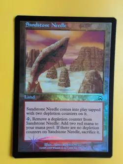 Sandstone Needle. Land... Mercadian Masques FOIL MTG card. Old Vintage. - Image 1