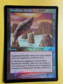 Sandstone Needle. Land... Mercadian Masques FOIL MTG card. Old Vintage. - Image 2