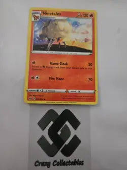 Pokemon Card Ninetales 023/202 Sword And Shield Non Holo Rare Mint Condition - Image 1