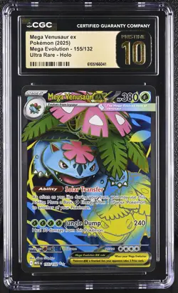 CGC 10 Mega Venusaur EX 155/132 Ultra Rare Card Mega Evolution Pokemon Pristine - Image 1