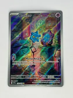 Pokemon TCG Bronzor Temporal Forces Holo Illustration Card 170/162 Rare NM - Image 1