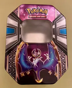 Pokemon TCG Metal Storage Tin V Design Empty - Lunala Solgaleo Card Box - Image 1