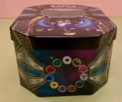 Pokemon TCG Metal Storage Tin V Design Empty - Lunala Solgaleo Card Box - Image 4
