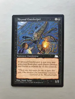 Abyssal Gatekeeper, MTG Weatherlight (1997) Common Black Creature NM - Image 1