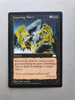 Haunting Misery, MTG Weatherlight (1997) Common Black Sorcery NM - Image 1
