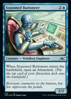 MTG - Seasoned Buttoneer - Galaxy Foil, UNFINITY Variants - Image 1