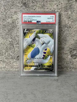 2022 POKEMON SWORD & SHIELD SILVER TEMPEST #185 FULL ART/LUGIA V GEM MINT PSA 10 - Image 2