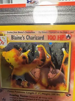 2000 POKEMON GYM CHALLENGE HOLO 1ST EDITION #2 BLAINE'S CHARIZARD PSA 6 SWIRL!! - Image 4