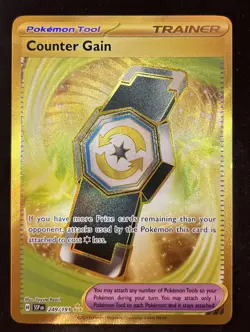 Pokemon TCG Counter Gain 249/191 Surging Sparks Hyper Rare Gold Trainer - Image 1