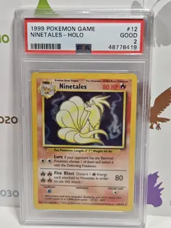 1999 Pokemon TCG Ninetales Holo Rare Card Base Set 12/102 PSA 2 - Image 1