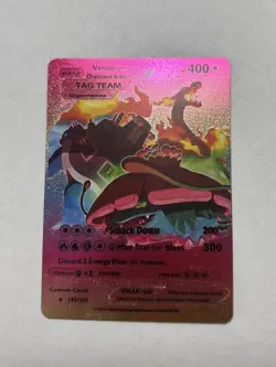 Venusaur, Charizard Blastoise VMAX 400HP Rainbow Foil Fan Art Card 143/203 - Image 1