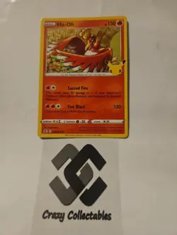 Pokemon Card Ho oh 001/025 25th Anniversary Celebrations Holo Nr Mint Condition - Image 1