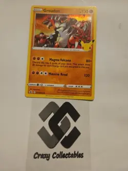 Pokemon Card Groudon 017/025 25th Anniversary Celebrations Holo Near Mint - Image 1