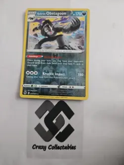 Pokemon Card Galarian Obstagoon 049/073 Champions Path Reverse Holo Nr Mint - Image 1