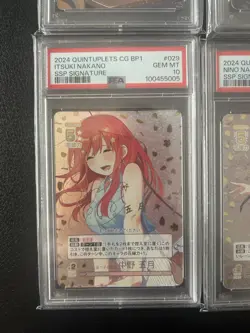 PSA10 SSP Foil-Stamped Sign Quintessential Quintuplets Card Game Psa 10 Lot Of 4 - Image 5