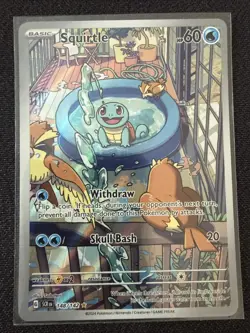 Pokemon TCG Squirtle Stellar Crown Illustration Card 148/142 - Image 1