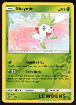 Shaymin - 7/73 - Reverse Holo Holo Rare - Shining Legends - Pokemon Card - Image 1