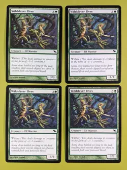 Wildslayer Elves x4 Shadowmoor 4x Playset Magic the Gathering MTG - Image 1