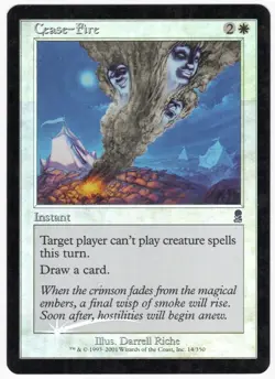 Cease-Fire 2001 Odyssey SHIFTED FOIL MISPRINT White Common Instant MTG LP AZ1 - Image 1