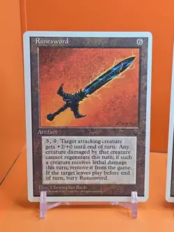 🟤🟤🟤 (4) 1995 Magic The Gathering CHRONICLES RUNESWORD PLAYED 🟤🟤🟤 - Image 2