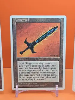 🟤🟤🟤 (4) 1995 Magic The Gathering CHRONICLES RUNESWORD PLAYED 🟤🟤🟤 - Image 3