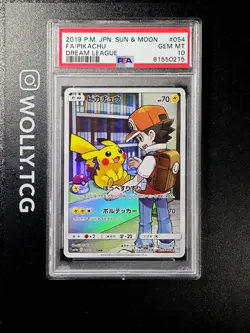 PIKACHU DREAM LEAGUE PSA 10 054/049 Pokemon CHR SM11b Promo Sun E Moon Jap Bgs - Image 1