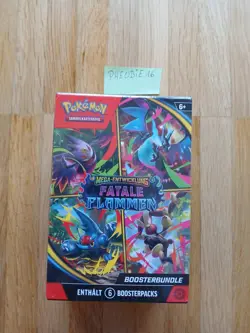 Pokemon MEGA-ENTWICKLUNG FATALE FLAMMEN BOOSTERBUNDLE (6 BOOSTERPACKS) NEU/OVP - Image 1