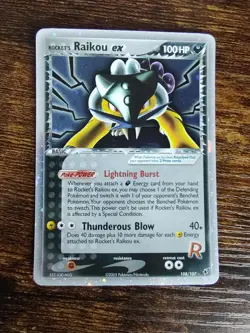 Rocket's Raikou Ex 108/107 Secret Rare Ultra Rare Pokemon Ex Deoxys - Image 1