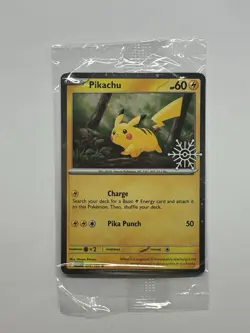 Pikachu 025/165 Pokemon Holiday Snowflake Stamped Promo | Sealed - Image 1