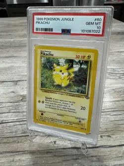 1999 WOTC POKEMON JUNGLE UNLIMITED PIKACHU 60/64 COMMON PSA 10 GEM MINT - Image 2