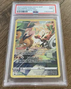 Galarian Zapdos Pokemon Black Star Promo SWSH283 PSA 9 Crown Zenith Mint - Image 1