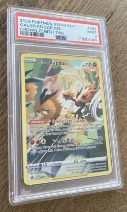 Galarian Zapdos Pokemon Black Star Promo SWSH283 PSA 9 Crown Zenith Mint - Image 4