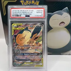 Pokemon Eevee & Snorlax GX Tag Team Tins Full Art Promo SM169 PSA 10 Gem Mint - Image 1