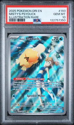 2025 POKEMON DRI EN-DESTINED RIVALS ILLUSTRATION RARE MISTY'S PSYDUCK PSA 10 - Image 1