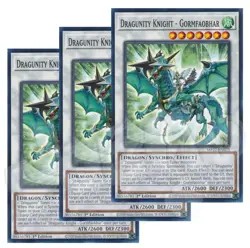 Yugioh - Dragunity Knight - Gormafaobhar x 3 - 1st Edition LP - Plus Free Holo - Image 1