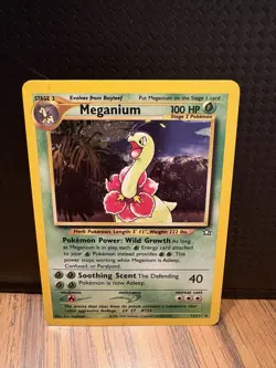 Pokemon TCG Meganium Neo Genesis Holo Unlimited Rare Card 11/111 - Image 1