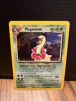 Pokemon TCG Meganium Neo Genesis Holo Unlimited Rare Card 11/111 - Image 2