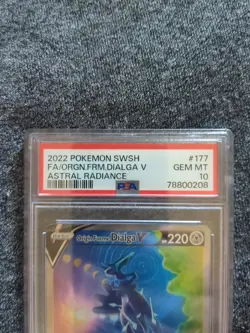 Pokemon TCG Origin Forme Dialga V Astral Radiance Holo Card 177/189 GM PSA 10 - Image 3